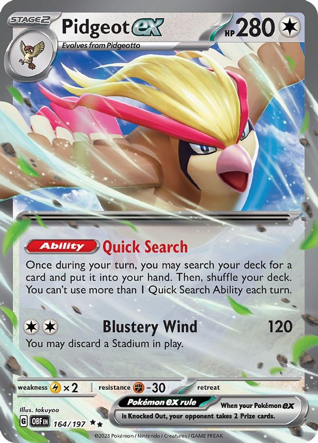 Buy Pokemon cards Australia - Pidgeot EX 164/197 - Premium Raw Card from Monster Mart - Pokémon Card Emporium - Shop now at Monster Mart - Pokémon Cards Australia. EX, Obsidian Flames