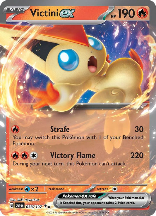 Buy Pokemon cards Australia - Victini EX 033/197 - Premium Raw Card from Monster Mart - Pokémon Card Emporium - Shop now at Monster Mart - Pokémon Cards Australia. EX, Obsidian Flames