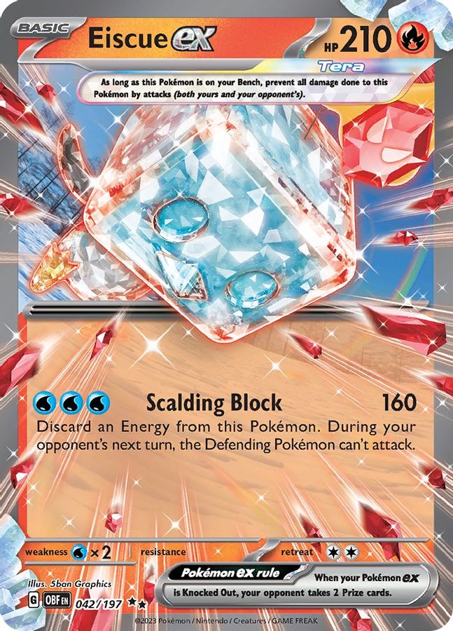 Buy Pokemon cards Australia - Eiscue EX 042/197 - Premium Raw Card from Monster Mart - Pokémon Card Emporium - Shop now at Monster Mart - Pokémon Cards Australia. EX, MMB20, Obsidian Flames