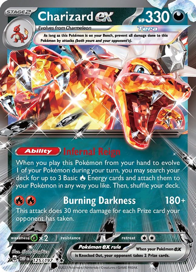 Buy Pokemon cards Australia - Charizard EX 125/197 - Premium Raw Card from Monster Mart - Pokémon Card Emporium - Shop now at Monster Mart - Pokémon Cards Australia. EX, MMB50, Obsidian Flames