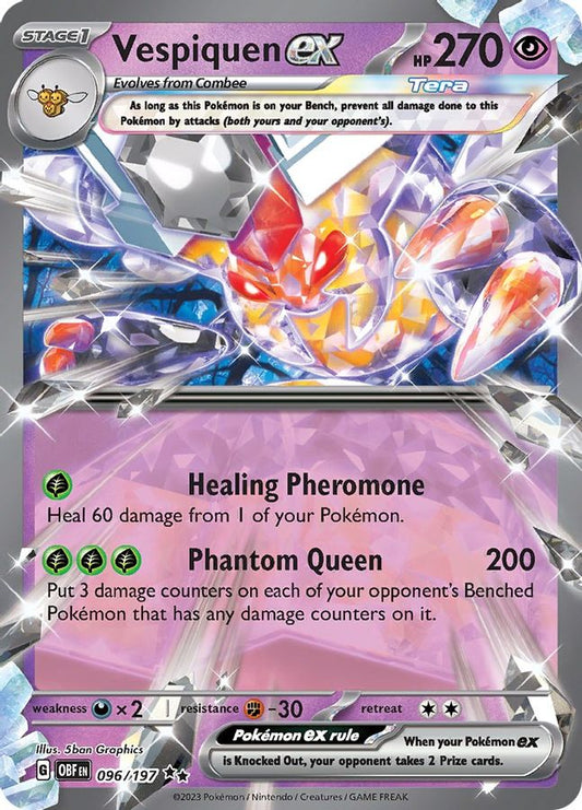 Buy Pokemon cards Australia - Vespiquen EX 096/197 - Premium Raw Card from Monster Mart - Pokémon Card Emporium - Shop now at Monster Mart - Pokémon Cards Australia. Double Rare, EX, MMB30, Obsidian Flames