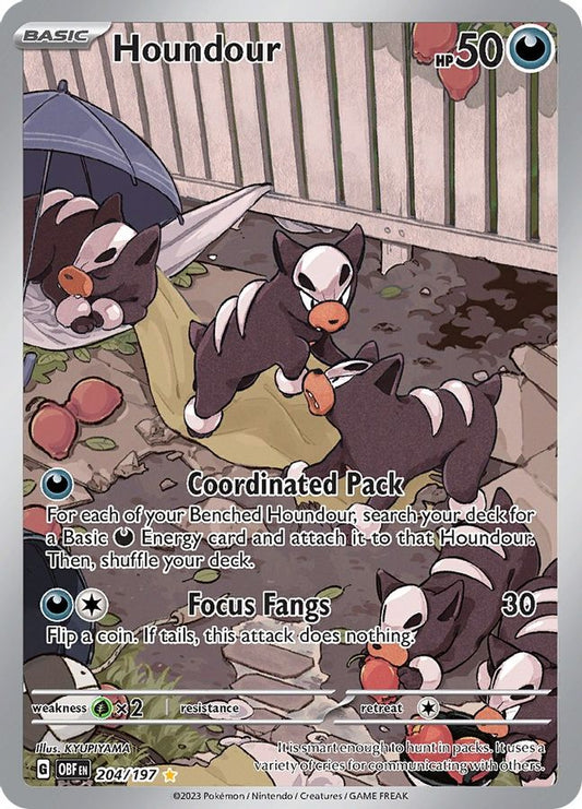 Buy Pokemon cards Australia - Houndour 204/197 - Premium Raw Card from Monster Mart - Pokémon Card Emporium - Shop now at Monster Mart - Pokémon Cards Australia. Evolving Skies, Full Art, MMB10
