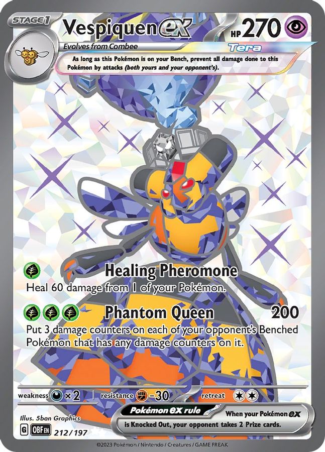 Buy Pokemon cards Australia - Vespiquen EX 212/197 - Premium Raw Card from Monster Mart - Pokémon Card Emporium - Shop now at Monster Mart - Pokémon Cards Australia. EX, Obsidian Flames