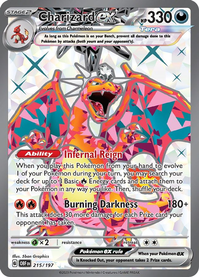 Buy Pokemon cards Australia - Charizard EX 215/197 - Premium Raw Card from Monster Mart - Pokémon Card Emporium - Shop now at Monster Mart - Pokémon Cards Australia. BF20, EX, Obsidian Flames