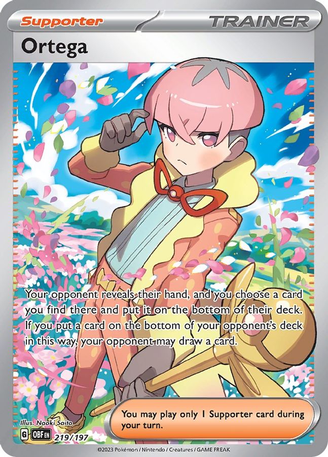 Buy Pokemon cards Australia - Ortega Trainer 219/197 - Premium Raw Card from Monster Mart - Pokémon Card Emporium - Shop now at Monster Mart - Pokémon Cards Australia. Obsidian Flames, Trainer, Ultra Rare