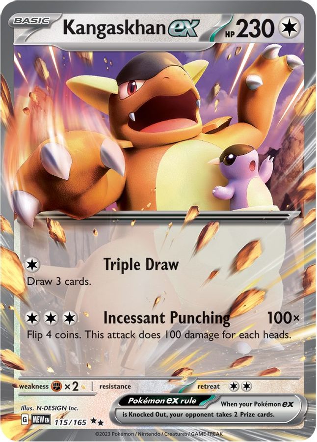 Buy Pokemon cards Australia - Kangaskhan EX 115/165 - Premium Raw Card from Monster Mart - Pokémon Card Emporium - Shop now at Monster Mart - Pokémon Cards Australia. 151, Double Rare, EX, MMB30