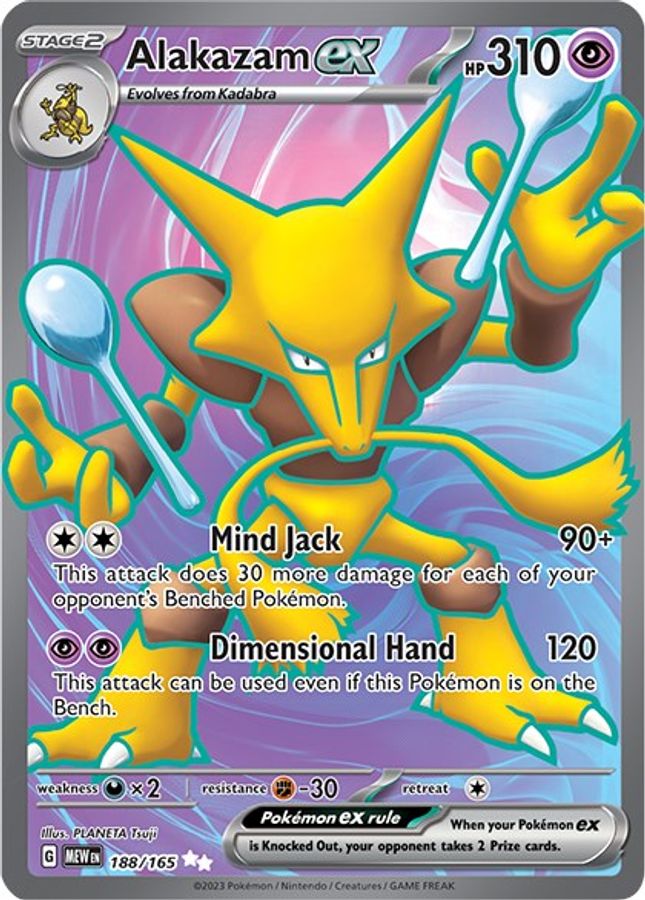 Buy Pokemon cards Australia - Alakazam EX 188/165 - Premium Raw Card from Monster Mart - Pokémon Card Emporium - Shop now at Monster Mart - Pokémon Cards Australia. 151, EX, Ultra Rare