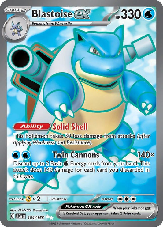 Buy Pokemon cards Australia - Blastoise EX 184/165 - Premium Raw Card from Monster Mart - Pokémon Card Emporium - Shop now at Monster Mart - Pokémon Cards Australia. 151, EX, Ultra Rare