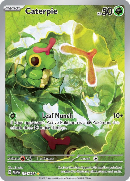 Buy Pokemon cards Australia - Caterpie 172/165 - Premium Raw Card from Monster Mart - Pokémon Card Emporium - Shop now at Monster Mart - Pokémon Cards Australia. 151, BF20, Illustration Rare
