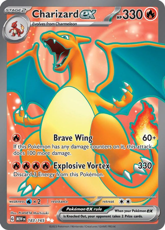 Buy Pokemon cards Australia - Charizard EX 183/165 - Premium Raw Card from Monster Mart - Pokémon Card Emporium - Shop now at Monster Mart - Pokémon Cards Australia. 151, EX, Ultra Rare