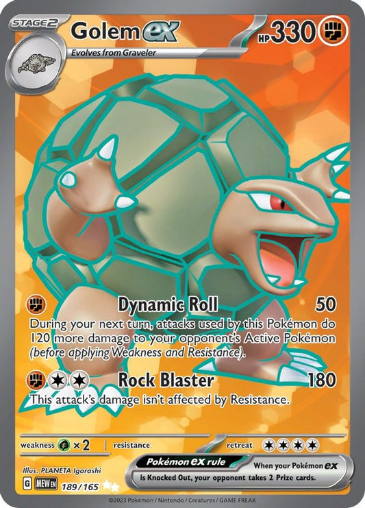 Buy Pokemon cards Australia - Golem EX 189/165 - Premium Raw Card from Monster Mart - Pokémon Card Emporium - Shop now at Monster Mart - Pokémon Cards Australia. 151, EX, Ultra Rare