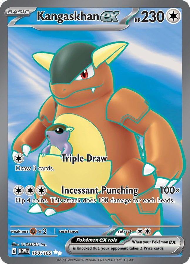 Buy Pokemon cards Australia - Kangaskhan EX 190/165 - Premium Raw Card from Monster Mart - Pokémon Card Emporium - Shop now at Monster Mart - Pokémon Cards Australia. 151, EX, Ultra Rare