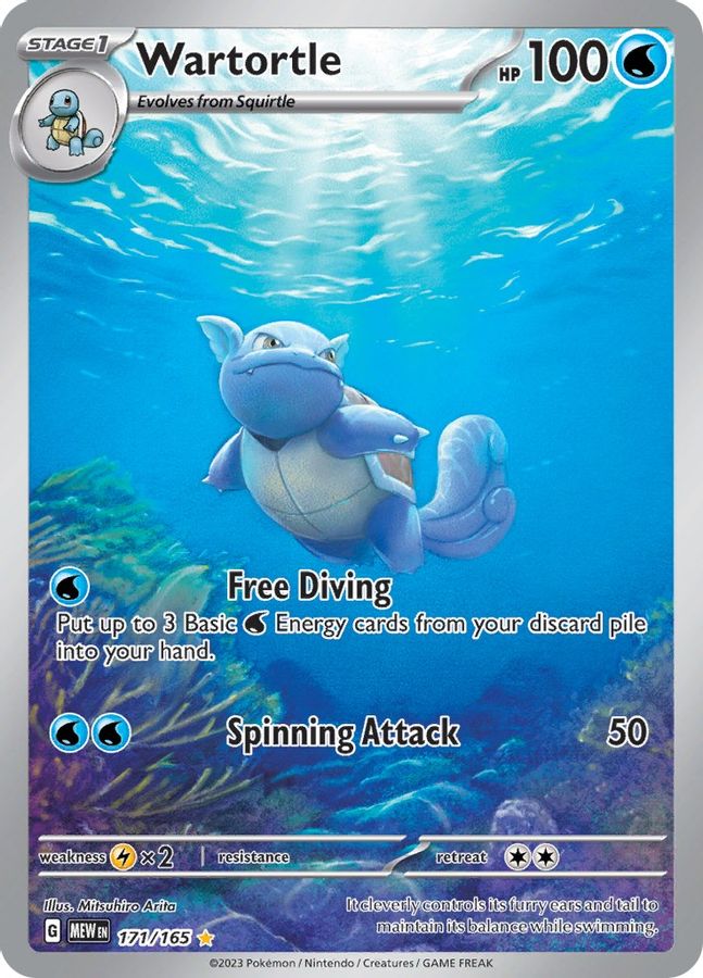 Buy Pokemon cards Australia - Wartortle 171/165 - Premium Raw Card from Monster Mart - Pokémon Card Emporium - Shop now at Monster Mart - Pokémon Cards Australia. 151, Illustration Rare