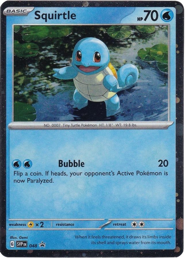 Buy Pokemon cards Australia - Squirtle 048 - Premium Raw Card from Monster Mart - Pokémon Card Emporium - Shop now at Monster Mart - Pokémon Cards Australia. Promo