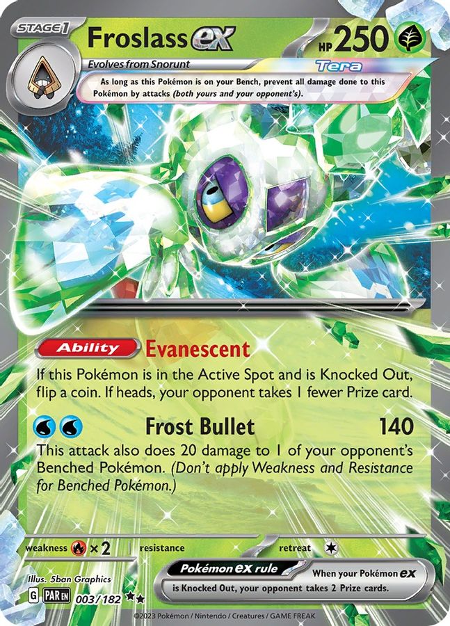 Buy Pokemon cards Australia - Froslass EX 003/182 - Premium Raw Card from Monster Mart - Pokémon Card Emporium - Shop now at Monster Mart - Pokémon Cards Australia. Double Rare, EX, MMB50, Paradox Rift