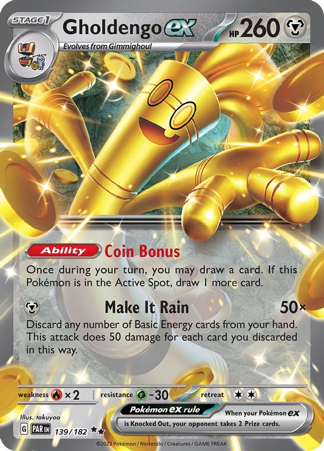 Buy Pokemon cards Australia - Gholdengo EX 139/182 - Premium Raw Card from Monster Mart - Pokémon Card Emporium - Shop now at Monster Mart - Pokémon Cards Australia. EX, MMB50, Paradox Rift