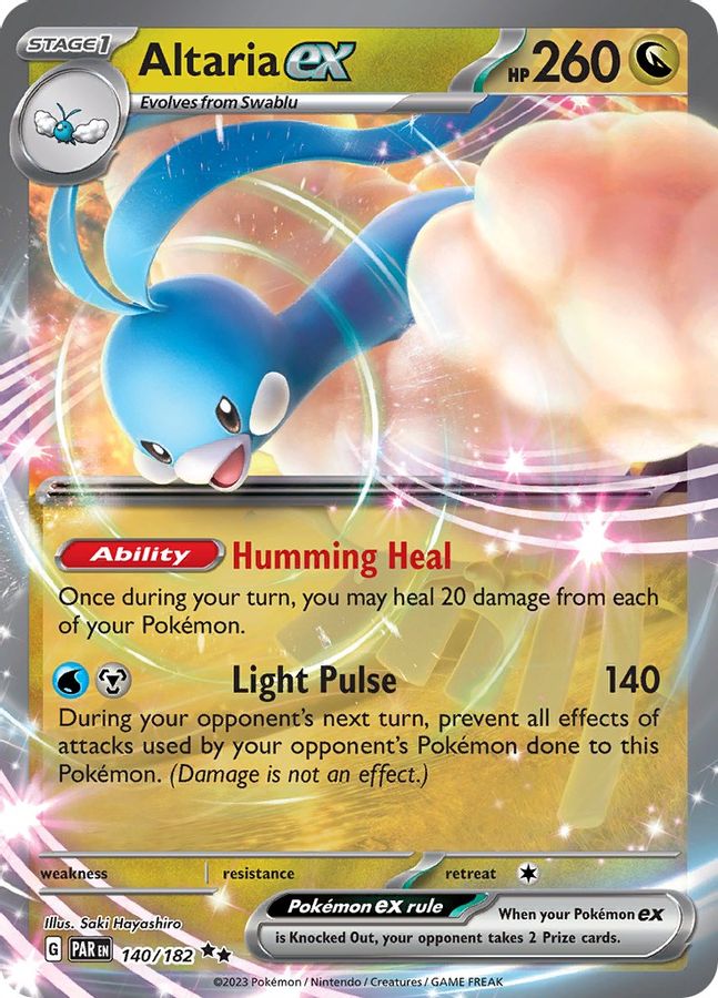 Buy Pokemon cards Australia - Altaria EX 140/182 - Premium Raw Card from Monster Mart - Pokémon Card Emporium - Shop now at Monster Mart - Pokémon Cards Australia. Double Rare, EX, MMB50, Paradox Rift