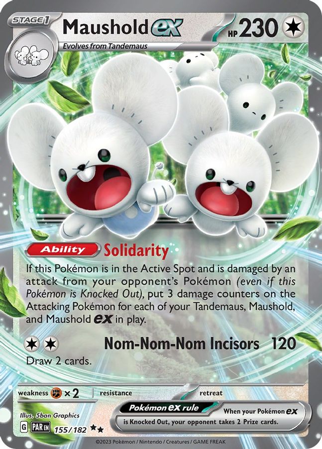 Buy Pokemon cards Australia - Maushold EX 155/182 - Premium Raw Card from Monster Mart - Pokémon Card Emporium - Shop now at Monster Mart - Pokémon Cards Australia. Double Rare, EX, MMB40, Paradox Rift