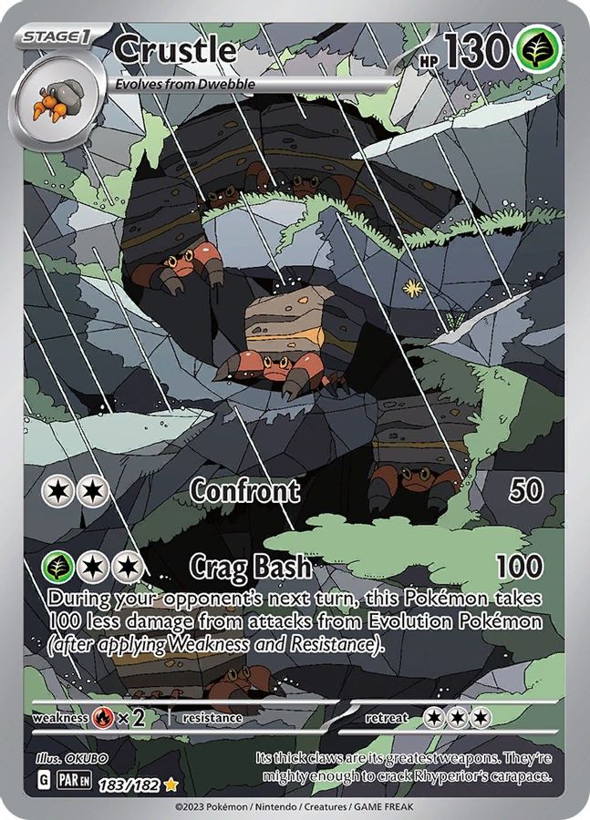 Buy Pokemon cards Australia - Crustle 183/182 - Premium Raw Card from Monster Mart - Pokémon Card Emporium - Shop now at Monster Mart - Pokémon Cards Australia. Illustration Rare, MMB20, Paradox Rift