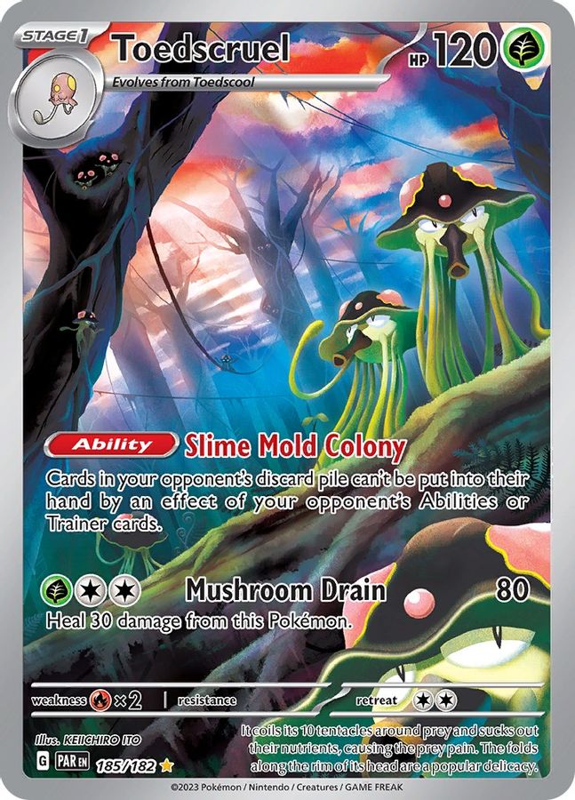 Buy Pokemon cards Australia - Toedscruel 185/182 - Premium Raw Card from Monster Mart - Pokémon Card Emporium - Shop now at Monster Mart - Pokémon Cards Australia. Illustration Rare, Paradox Rift