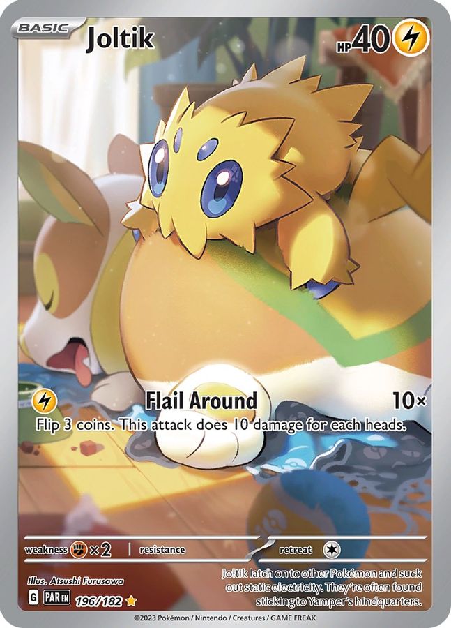 Buy Pokemon cards Australia - Joltik 196/182 - Premium Raw Card from Monster Mart - Pokémon Card Emporium - Shop now at Monster Mart - Pokémon Cards Australia. Illustration Rare, Paradox Rift