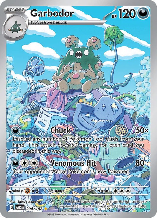 Buy Pokemon cards Australia - Garbodor 204/182 - Premium Raw Card from Monster Mart - Pokémon Card Emporium - Shop now at Monster Mart - Pokémon Cards Australia. Illustration Rare, Paradox Rift