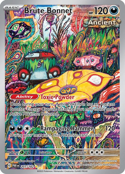 Buy Pokemon cards Australia - Brute Bonnet 207/182 - Premium Raw Card from Monster Mart - Pokémon Card Emporium - Shop now at Monster Mart - Pokémon Cards Australia. Illustration Rare, Paradox Rift