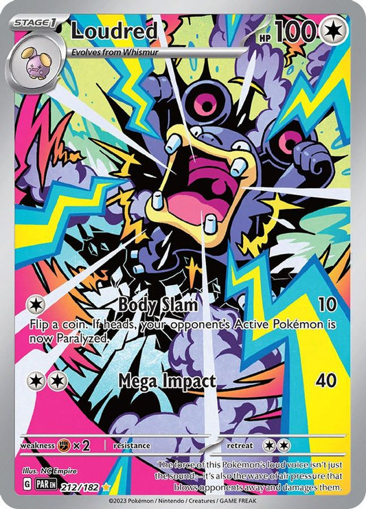 Buy Pokemon cards Australia - Loudred 212/182 - Premium Raw Card from Monster Mart - Pokémon Card Emporium - Shop now at Monster Mart - Pokémon Cards Australia. Illustration Rare, Paradox Rift