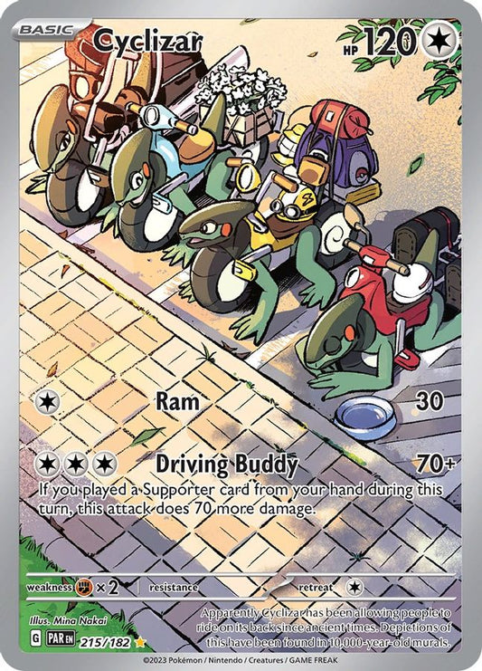 Buy Pokemon cards Australia - Cyclizar 215/182 - Premium Raw Card from Monster Mart - Pokémon Card Emporium - Shop now at Monster Mart - Pokémon Cards Australia. Illustration Rare, Paradox Rift