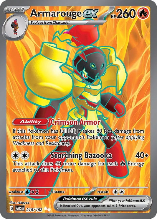 Buy Pokemon cards Australia - Armarouge EX 218/182 - Premium Raw Card from Monster Mart - Pokémon Card Emporium - Shop now at Monster Mart - Pokémon Cards Australia. EX, Paradox Rift, Ultra Rare