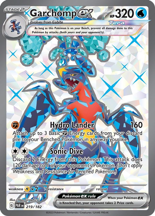 Buy Pokemon cards Australia - Garchomp EX 219/182 - Premium Raw Card from Monster Mart - Pokémon Card Emporium - Shop now at Monster Mart - Pokémon Cards Australia. EX, MMB10, Paradox Rift, Ultra Rare