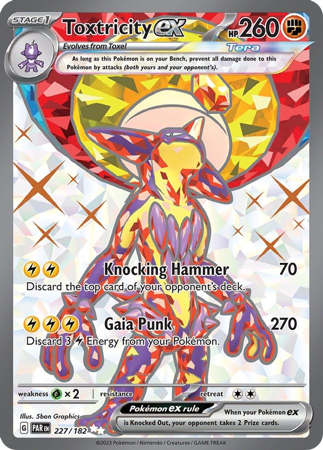 Buy Pokemon cards Australia - Toxtricity EX 227/182 - Premium Raw Card from Monster Mart - Pokémon Card Emporium - Shop now at Monster Mart - Pokémon Cards Australia. EX, Paradox Rift, Ultra Rare