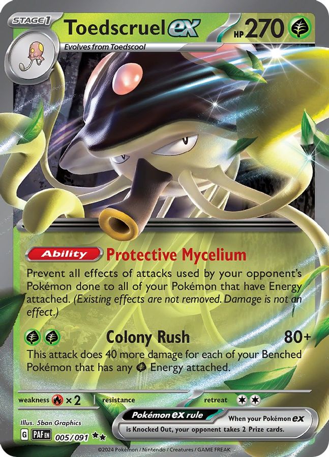 Buy Pokemon cards Australia - Toedscruel EX 005/091 - Premium Raw Card from Monster Mart - Pokémon Card Emporium - Shop now at Monster Mart - Pokémon Cards Australia. Double Rare, EX, MMB50, Paldean Fates