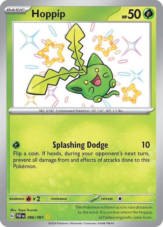 Buy Pokemon cards Australia - Hoppip 096/091 - Premium Raw Card from Monster Mart - Pokémon Card Emporium - Shop now at Monster Mart - Pokémon Cards Australia. Baby Shiny, Paldean Fates, Shiny Rare