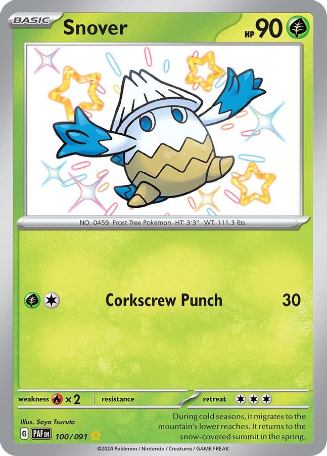 Buy Pokemon cards Australia - Snover 100/091 - Premium Raw Card from Monster Mart - Pokémon Card Emporium - Shop now at Monster Mart - Pokémon Cards Australia. Baby Shiny, New 27 Feb, Paldean Fates, Shiny Rare