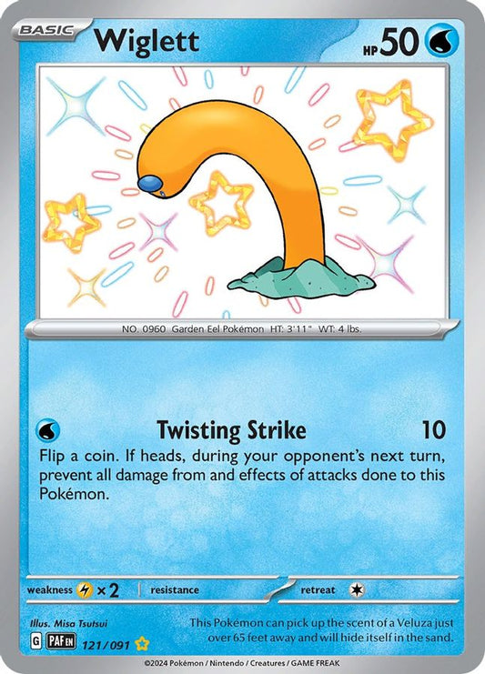 Buy Pokemon cards Australia - Wiglett 121/091 - Premium Raw Card from Monster Mart - Pokémon Card Emporium - Shop now at Monster Mart - Pokémon Cards Australia. Baby Shiny, Paldean Fates, Shiny Rare