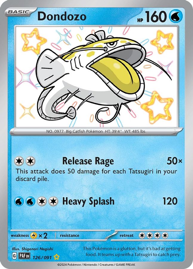 Buy Pokemon cards Australia - Dondozo 126/091 - Premium Raw Card from Monster Mart - Pokémon Card Emporium - Shop now at Monster Mart - Pokémon Cards Australia. Baby Shiny, New 27 Feb, Paldean Fates, Shiny Rare