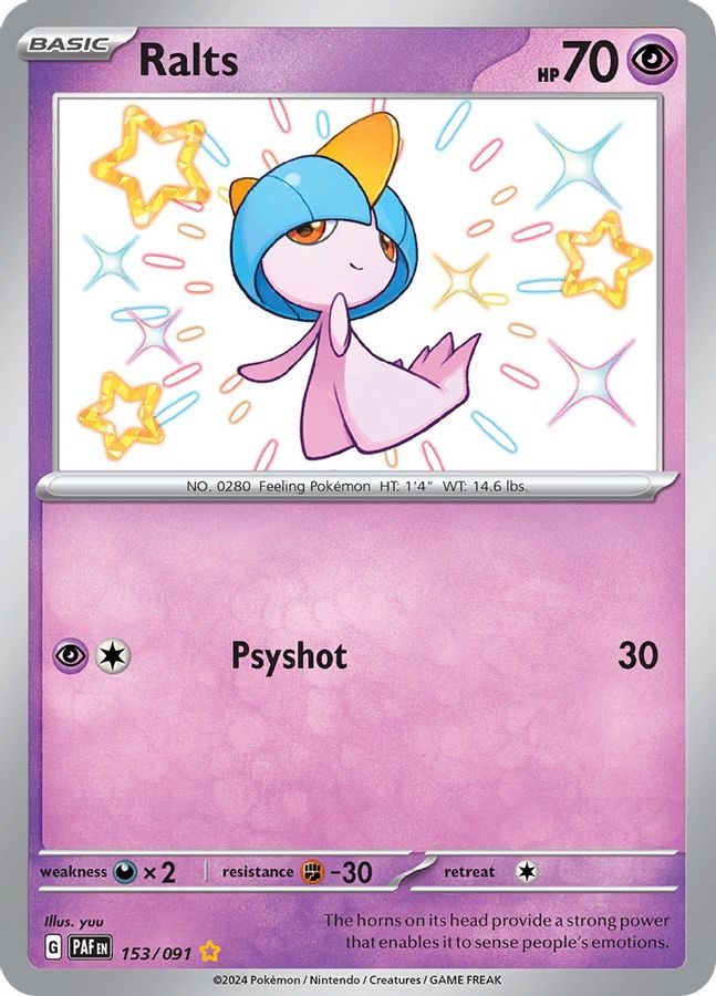 Buy Pokemon cards Australia - Ralts 153/091 - Premium Raw Card from Monster Mart - Pokémon Card Emporium - Shop now at Monster Mart - Pokémon Cards Australia. Baby Shiny, Paldean Fates, Shiny Rare