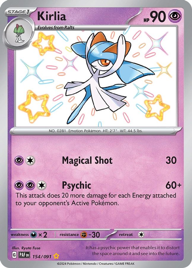 Buy Pokemon cards Australia - Kirlia 154/091 - Premium Raw Card from Monster Mart - Pokémon Card Emporium - Shop now at Monster Mart - Pokémon Cards Australia. Baby Shiny, New 27 Feb, Paldean Fates, Shiny Rare