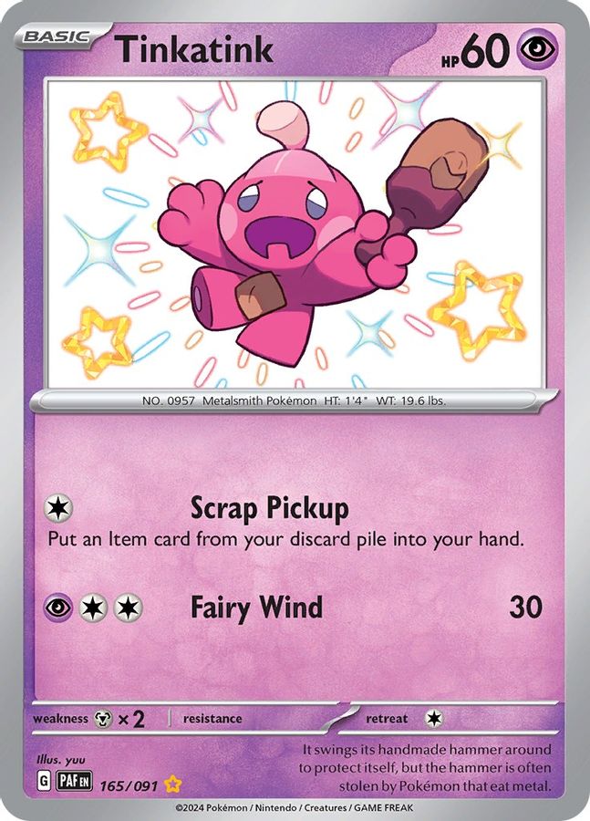 Buy Pokemon cards Australia - Tinkatink 165/091 - Premium Raw Card from Monster Mart - Pokémon Card Emporium - Shop now at Monster Mart - Pokémon Cards Australia. Baby Shiny, Paldean Fates, Shiny Rare