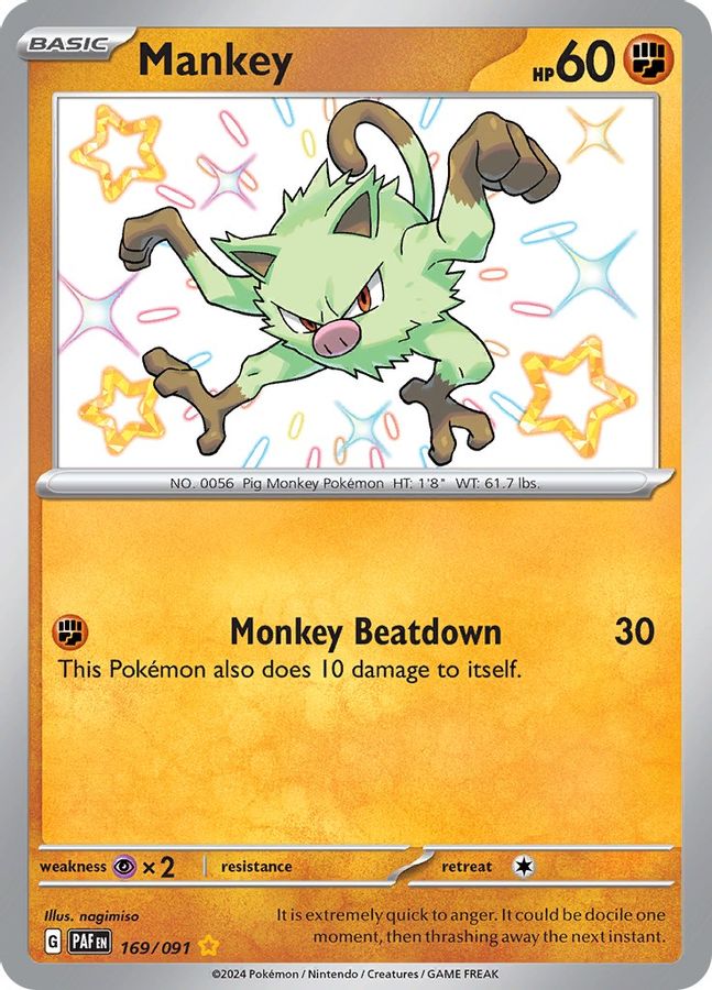 Buy Pokemon cards Australia - Mankey 169/091 - Premium Raw Card from Monster Mart - Pokémon Card Emporium - Shop now at Monster Mart - Pokémon Cards Australia. Baby Shiny, New 11 Mar, Paldean Fates, Shiny Rare