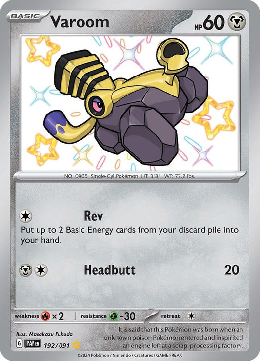 Buy Pokemon cards Australia - Varoom 192/091 - Premium Raw Card from Monster Mart - Pokémon Card Emporium - Shop now at Monster Mart - Pokémon Cards Australia. Baby Shiny, New 11 Mar, Paldean Fates, Shiny Rare