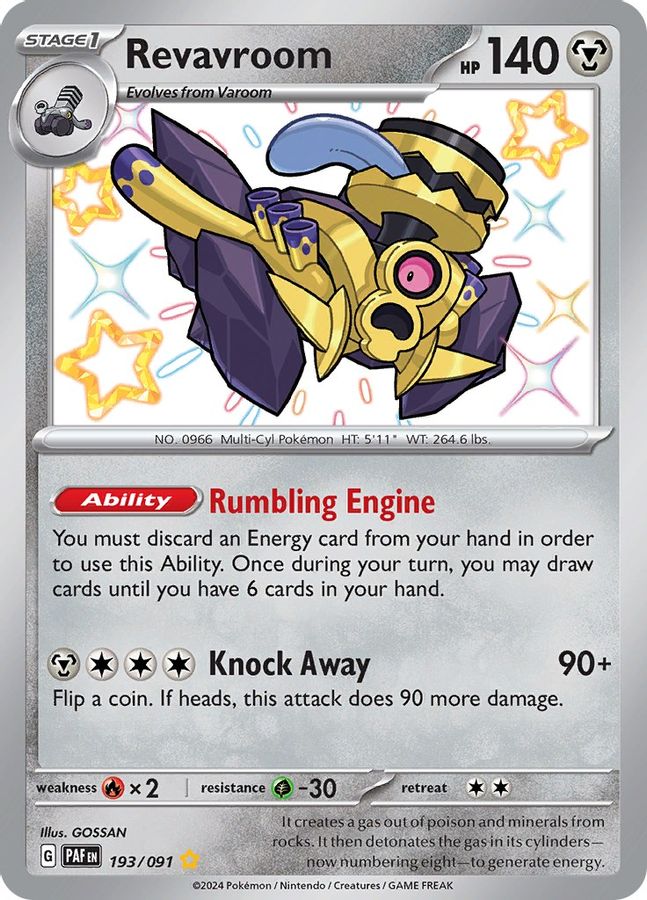 Buy Pokemon cards Australia - Revavroom 193/091 - Premium Raw Card from Monster Mart - Pokémon Card Emporium - Shop now at Monster Mart - Pokémon Cards Australia. Baby Shiny, New 27 Feb, Paldean Fates, Shiny Rare