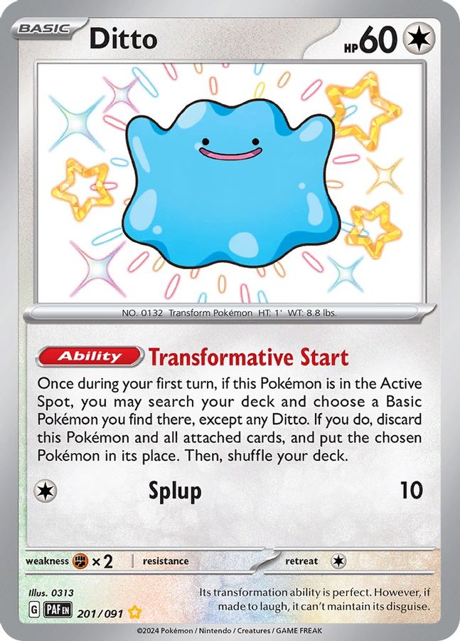 Buy Pokemon cards Australia - Ditto 201/091 - Premium Raw Card from Monster Mart - Pokémon Card Emporium - Shop now at Monster Mart - Pokémon Cards Australia. Baby Shiny, New 27 Feb, Paldean Fates, Shiny Rare