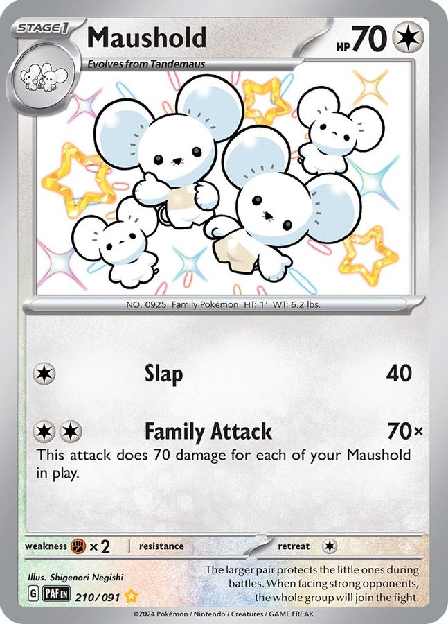 Buy Pokemon cards Australia - Maushold 210/091 - Premium Raw Card from Monster Mart - Pokémon Card Emporium - Shop now at Monster Mart - Pokémon Cards Australia. Baby Shiny, Paldean Fates, Shiny Rare