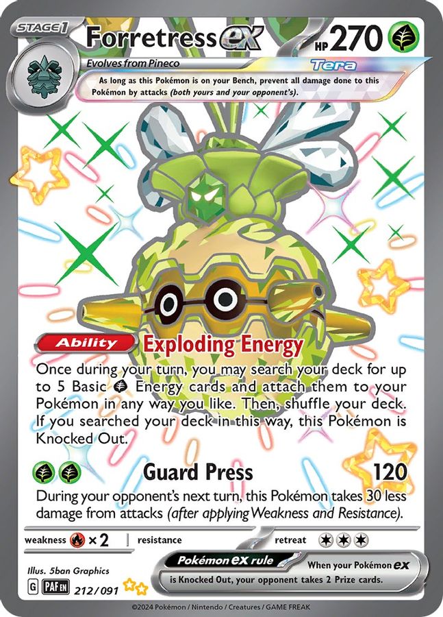 Buy Pokemon cards Australia - Forretress EX 212/091 - Premium Raw Card from Monster Mart - Pokémon Card Emporium - Shop now at Monster Mart - Pokémon Cards Australia. EX, MMB30, Paldean Fates, Shiny Ultra Rare