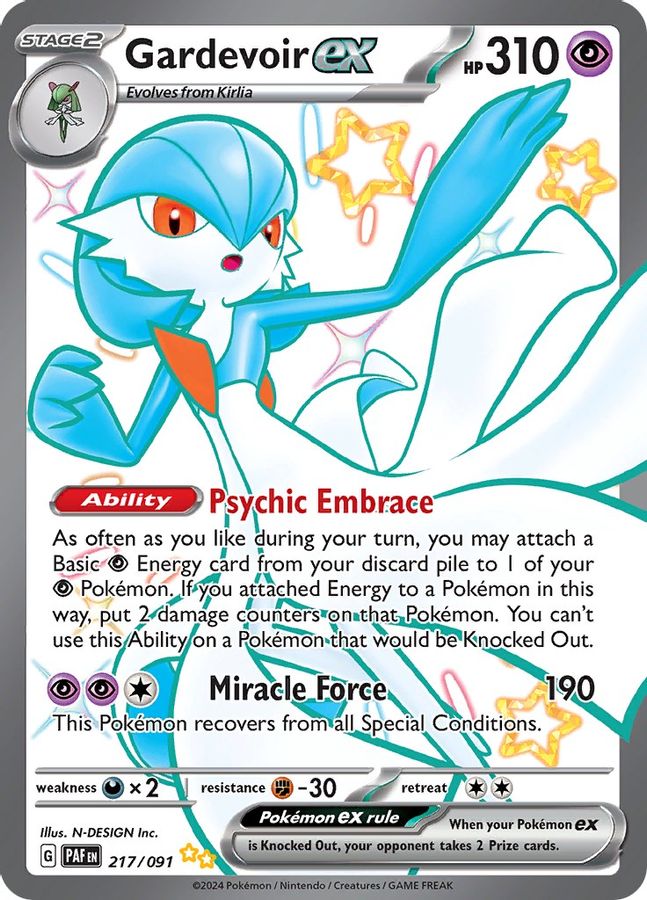 Buy Pokemon cards Australia - Gardevoir EX 217/091 - Premium Raw Card from Monster Mart - Pokémon Card Emporium - Shop now at Monster Mart - Pokémon Cards Australia. EX, MMB40, Paldean Fates, Shiny Ultra Rare