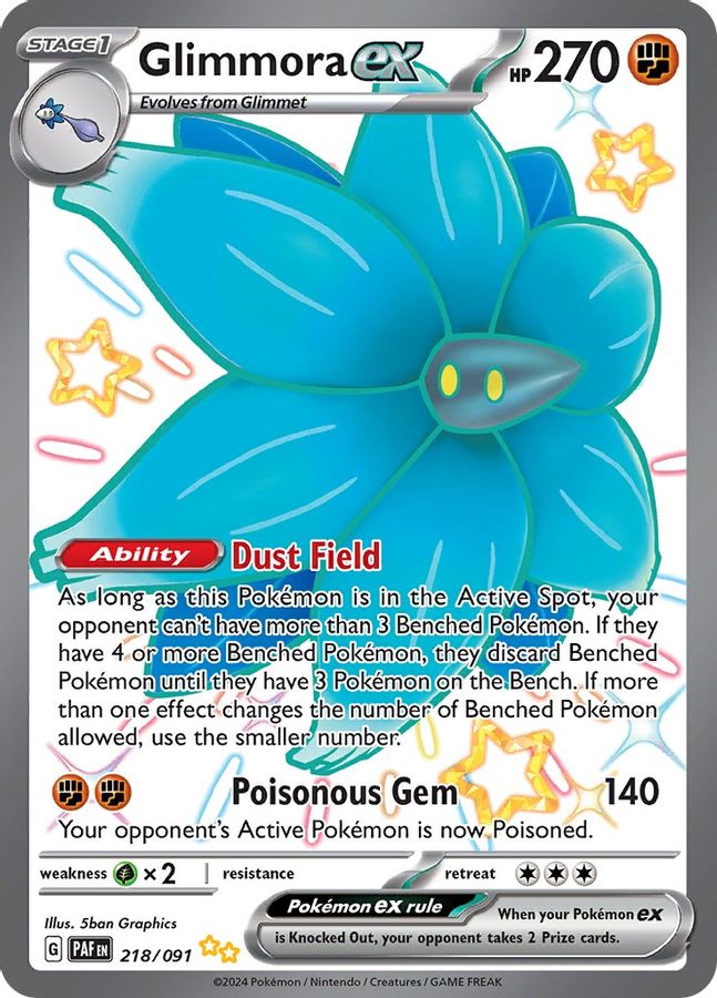 Buy Pokemon cards Australia - Glimmora EX 218/091 - Premium Raw Card from Monster Mart - Pokémon Card Emporium - Shop now at Monster Mart - Pokémon Cards Australia. EX, MMB30, Paldean Fates, Shiny Ultra Rare