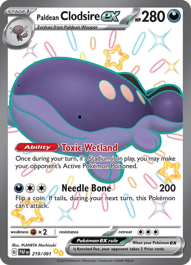 Buy Pokemon cards Australia - Clodsire EX 219/091 - Premium Raw Card from Monster Mart - Pokémon Card Emporium - Shop now at Monster Mart - Pokémon Cards Australia. EX, MMB20, Paldean Fates, Shiny Ultra Rare