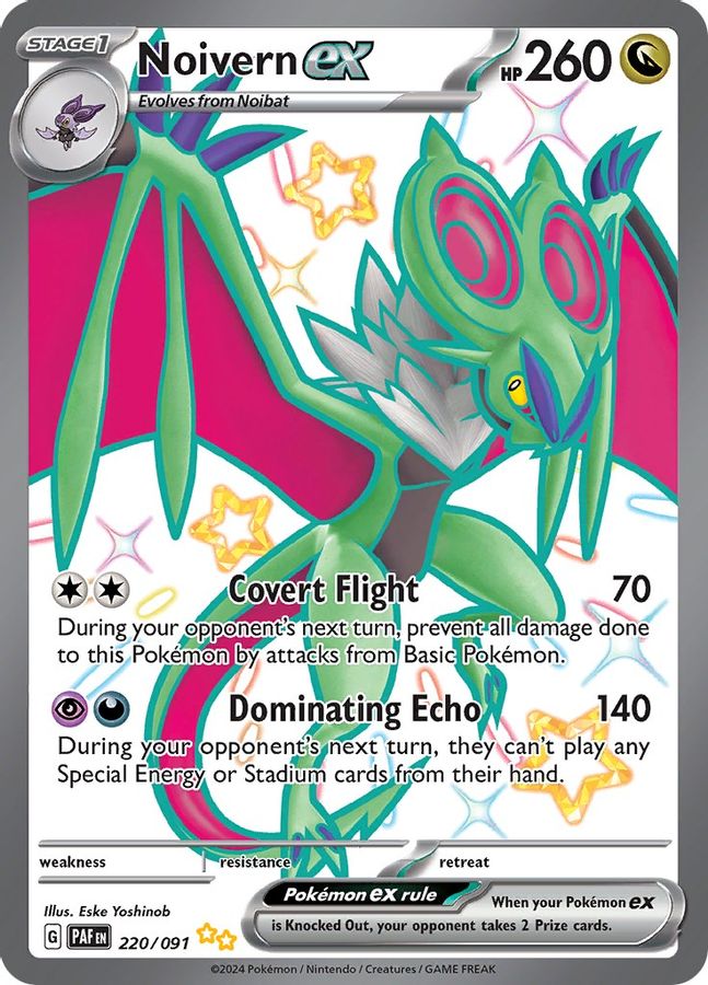 Buy Pokemon cards Australia - Noivern EX 220/091 - Premium Raw Card from Monster Mart - Pokémon Card Emporium - Shop now at Monster Mart - Pokémon Cards Australia. EX, MMB40, Paldean Fates, Shiny Ultra Rare